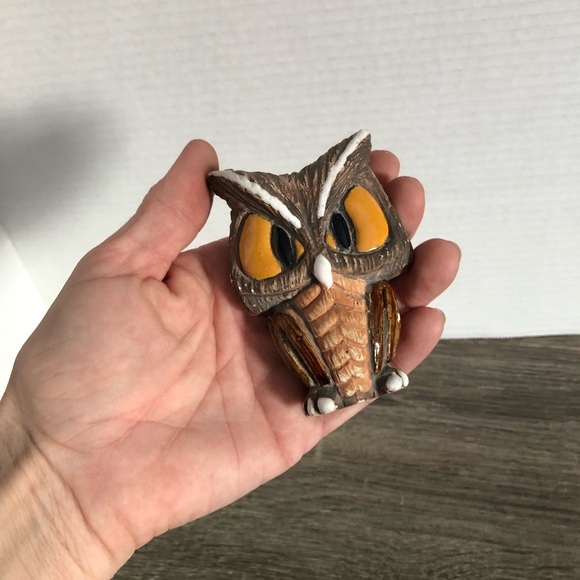 Vtg Owl Figurine Handmade in Uruguay - Picture 3 of 9
